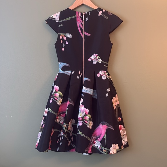 Ted Baker Zaldana Mini Dress Flight of the Orient Black Birds Novelty Sz 0 XXS - Picture 9 of 12